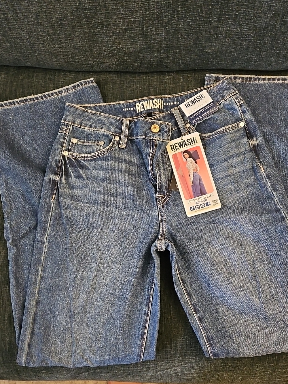 Rewash Straight Leg Classic Indigo Jeans